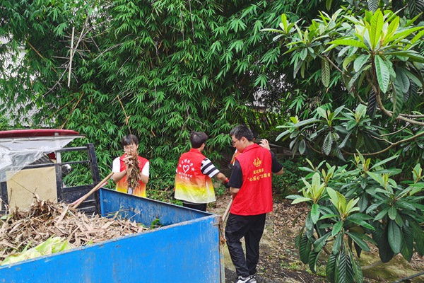 志愿者們幫忙處理雜草以及周邊垃圾。劉紀湄攝